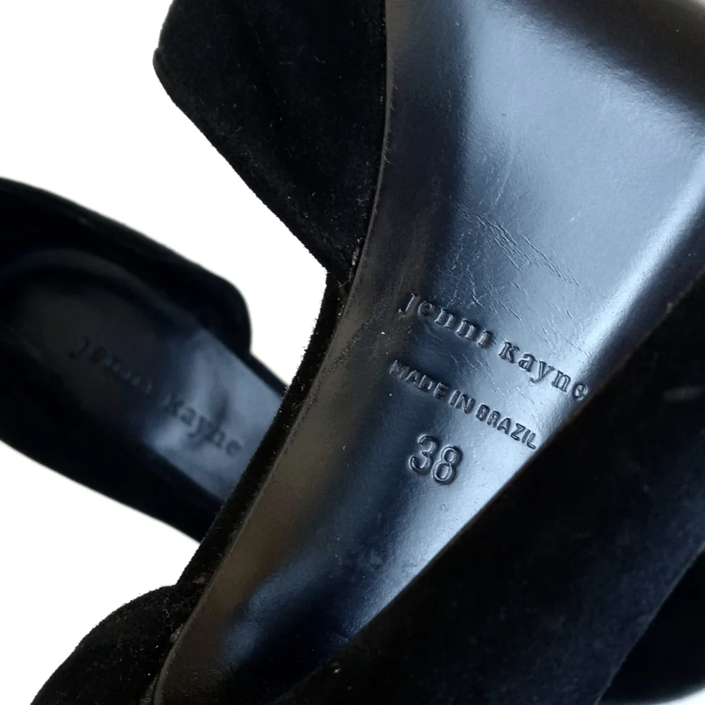 Jenni Kayne Elegant Black Suede Leather Peep-Toe 5